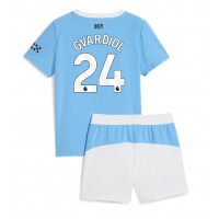 Manchester City Josko Gvardiol #24 Domáci Detský futbalový dres 2025-26 Krátky Rukáv (+ trenírky)